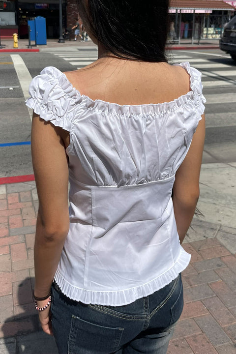 Clean Girl Lace Trim Button-Up Cotton Blend Shirt