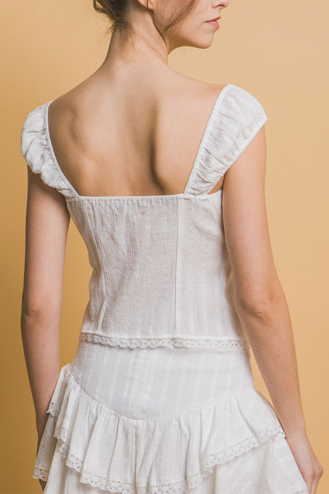 Bohemian Style Textured Tie-Front Sleeveless Top