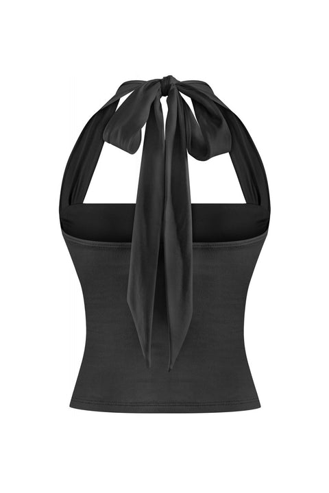 Tresser™ Sleeveless Square Neck Halter Crop Double-Layer Top (Double-Layer)