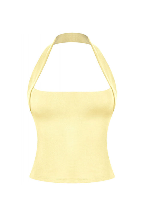 Tresser™ Sleeveless Square Neck Halter Crop Top (Double-Layer)