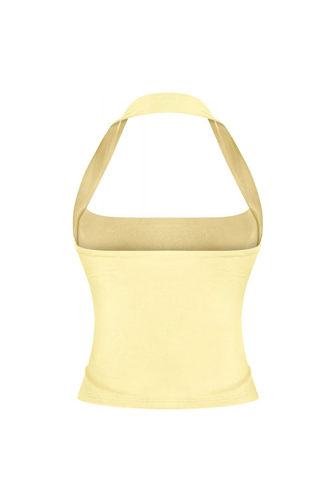 Tresser™ Sleeveless Square Neck Halter Crop Top (Double-Layer)