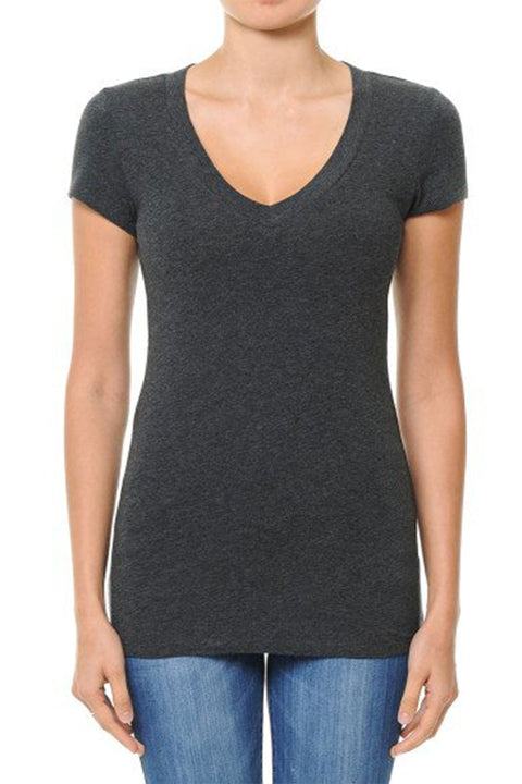Basic V-Neck Short Sleeve Top