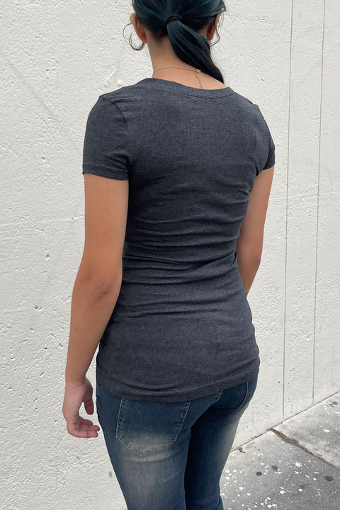 Basic V-Neck Short Sleeve Top