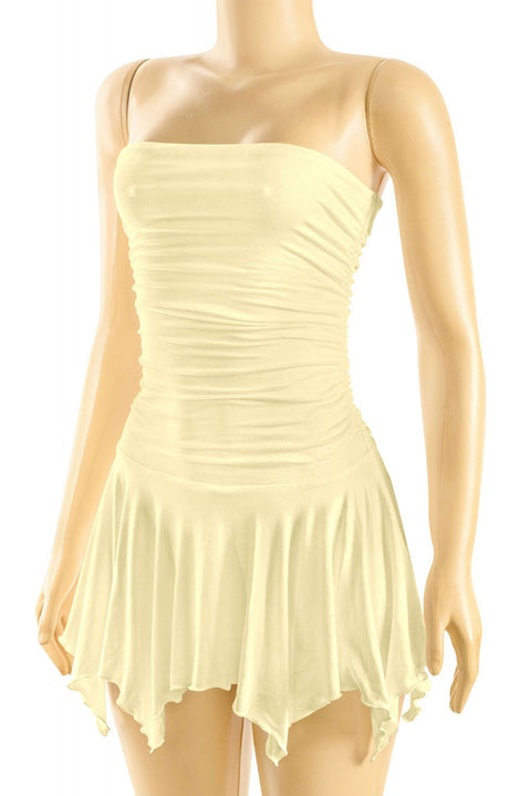 Tresser™ Tube Ruched Pleated Mini Dress with Under Shorts (Double-Layer)