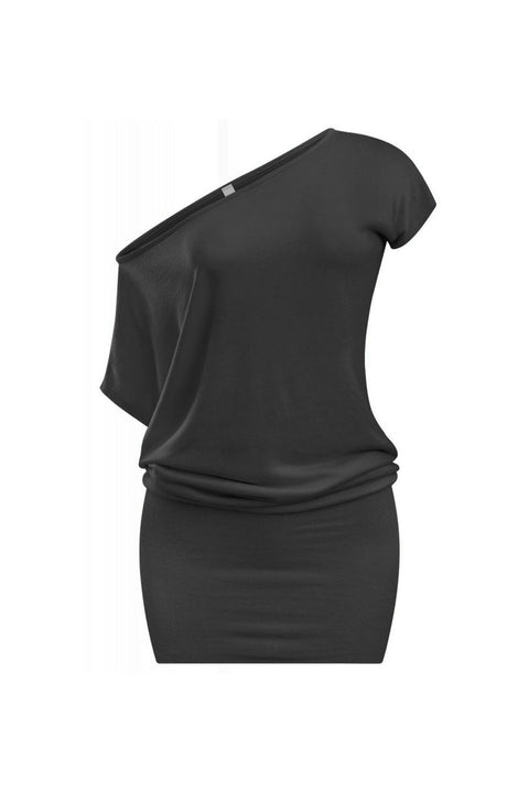 2000s Asymmetrical Dolman Short Sleeve Mini Dress