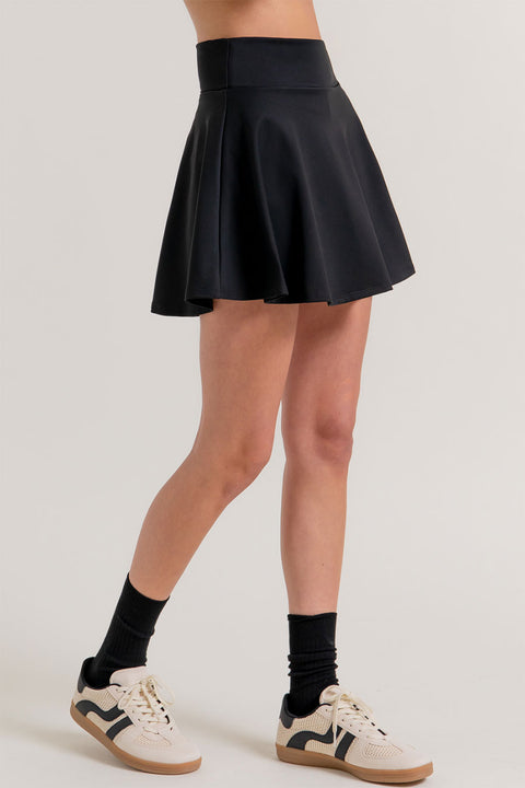 Basic Activewear Flare Tennis Mini Skirt with Inner Shorts