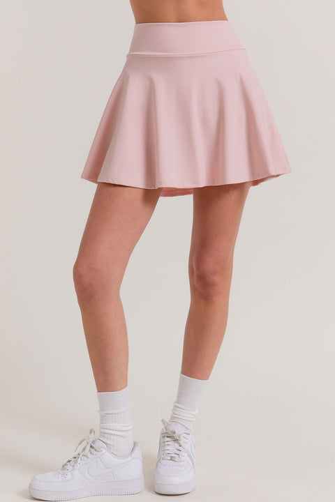Basic Activewear Flare Tennis Mini Skirt with Inner Shorts