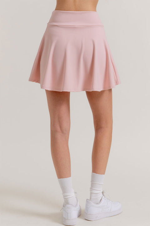 Basic Activewear Flare Tennis Mini Skirt with Inner Shorts
