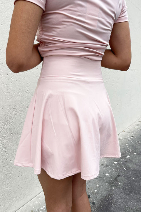 Basic Activewear Flare Tennis Mini Skirt with Inner Shorts