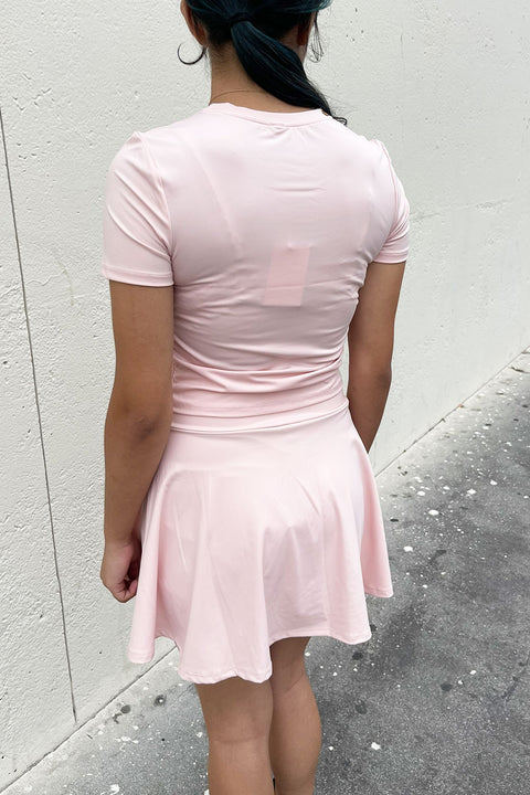 Basic Short Sleeve Side Ruched Activewear Top