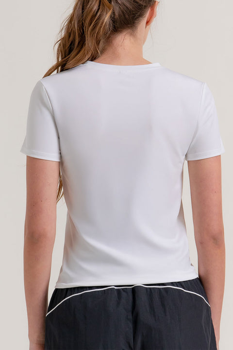 Basic Short Sleeve Side Seam Activewear Top