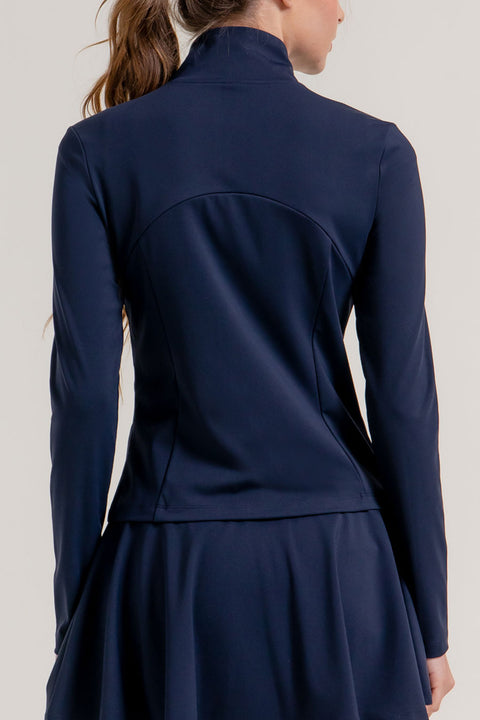 Basic Long Sleeve Mock Neck Zip Front Activewear Jacket