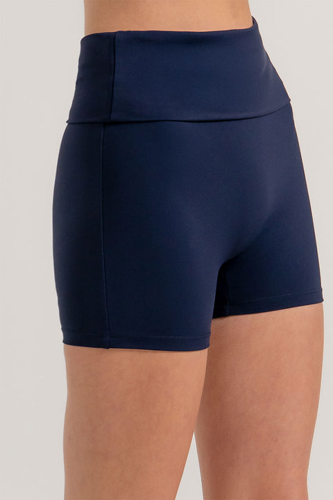 Basic Waist Fold-Over Activewear Bike Shorts
