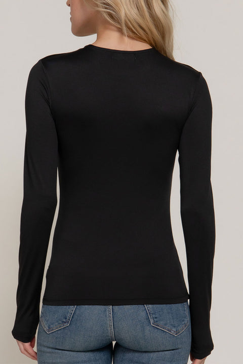 Basic Long Sleeve Double Layer ITY Knit Top