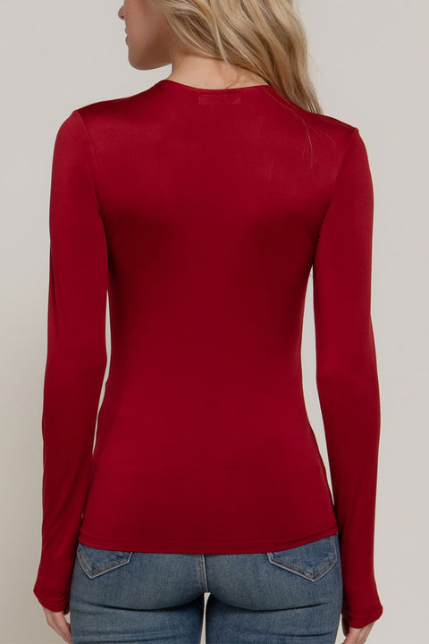 Basic Long Sleeve Double Layer ITY Knit Top