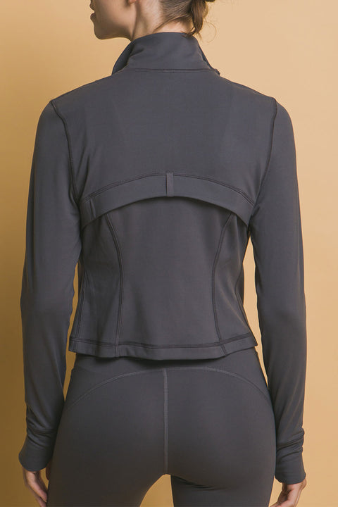 Basic Full Front-Zip Long Sleeve Performance Activewear Jacket