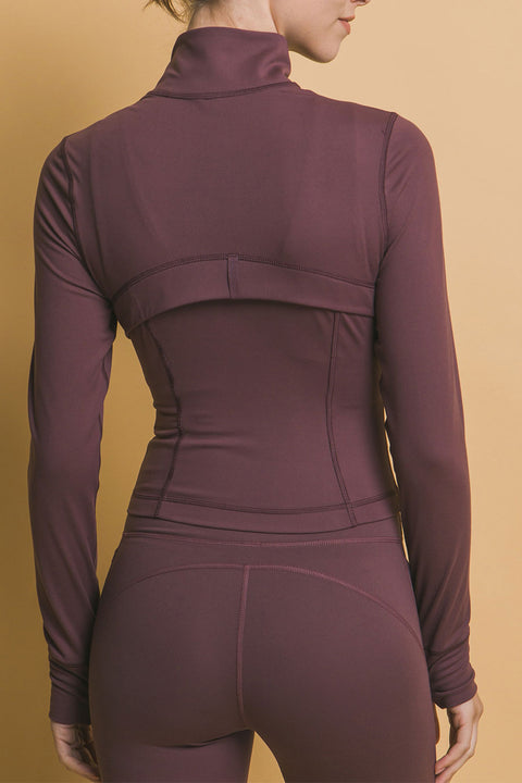 Basic Full Front-Zip Long Sleeve Performance Activewear Jacket