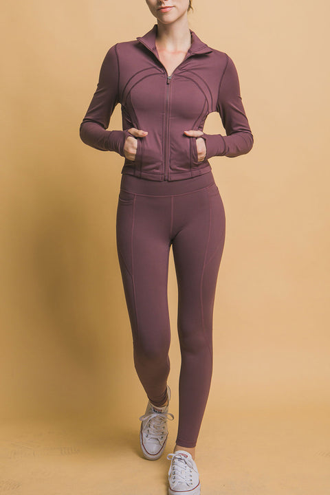 Basic Full Front-Zip Long Sleeve Performance Activewear Jacket