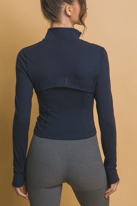 Basic Full Front-Zip Long Sleeve Performance Activewear Jacket