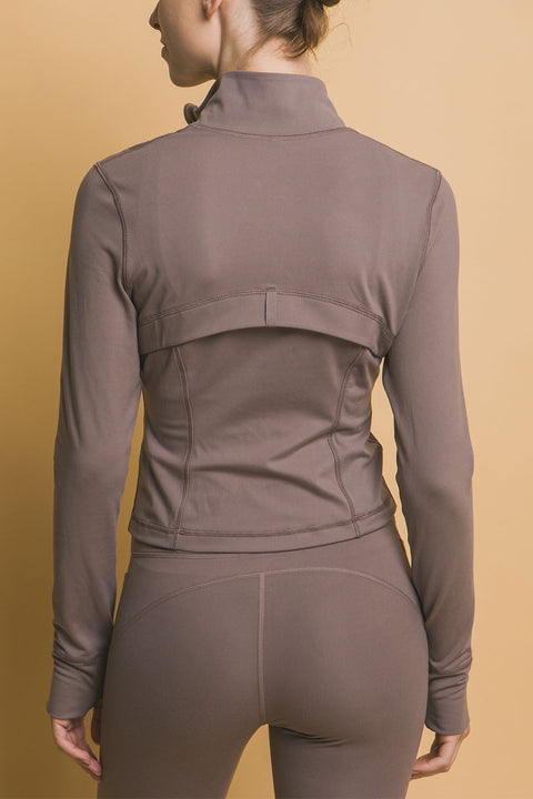 Basic Full Front-Zip Long Sleeve Performance Activewear Jacket