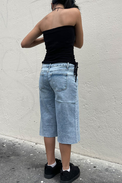 WAXJEAN Sprinkle Wash Raw Hem Jorts