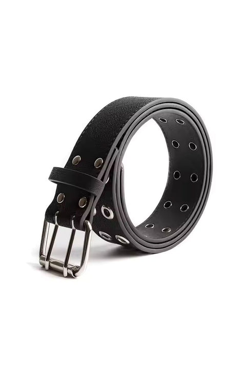Y2K Essential Grunge/Gothic Double Pin Buckle Belt