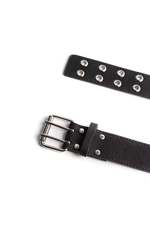 Y2K Essential Grunge/Gothic Double Pin Buckle Belt