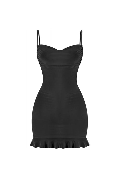 Tresser™ Strappy Cowl Neck Open Back Mini Dress