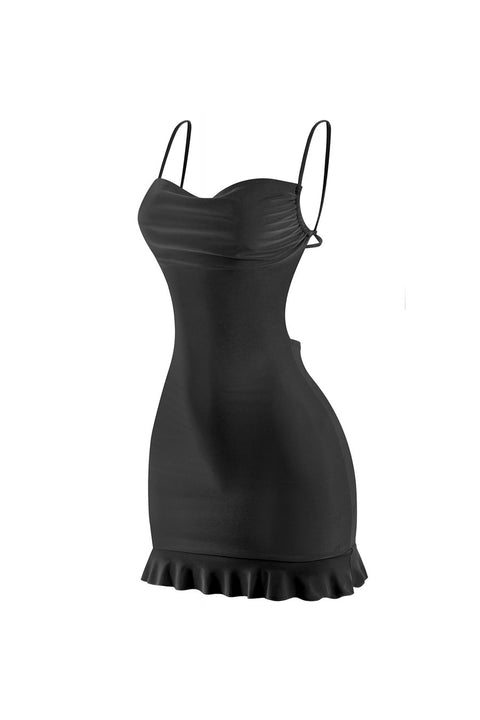 Tresser™ Strappy Cowl Neck Open Back Mini Dress