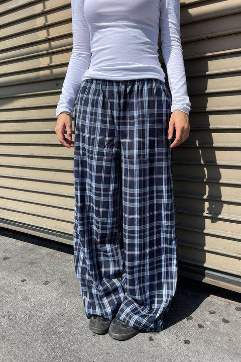 Basic Yarn-Dyed Plaid Pajama Pants with Side Pockets