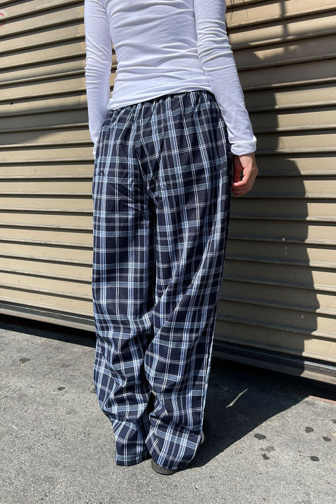 Basic Yarn-Dyed Plaid Pajama Pants with Side Pockets