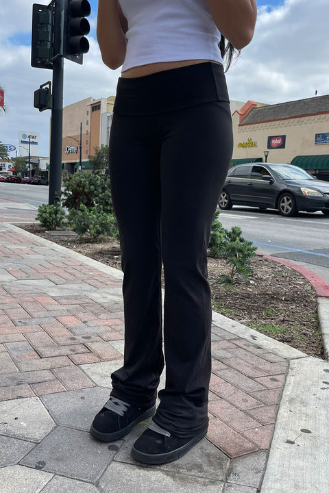 Basic High Waist Flare Activewear Leggings