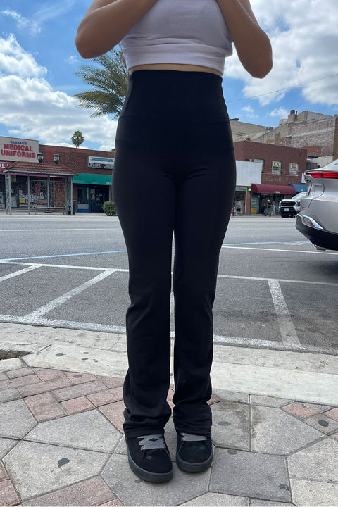 Basic High Waist Flare Activewear Leggings