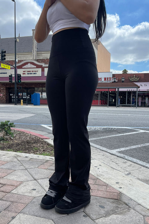 Basic High Waist Flare Activewear Leggings