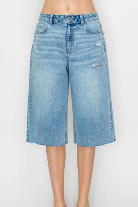 WAXJEAN Sprinkle Wash Raw Hem Jorts