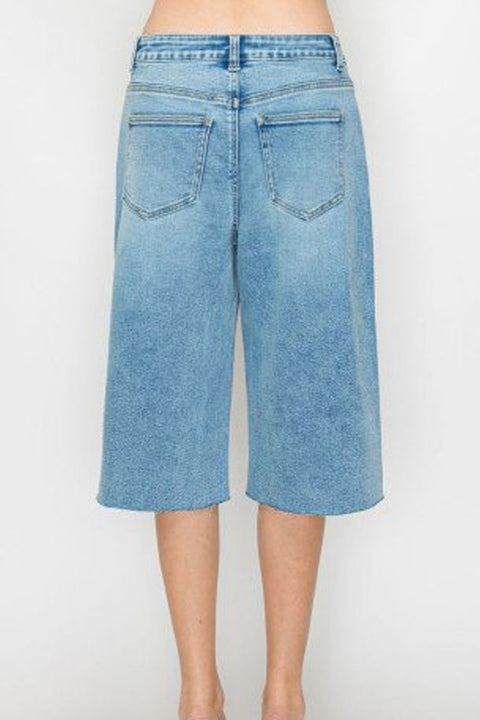 WAXJEAN Sprinkle Wash Raw Hem Jorts