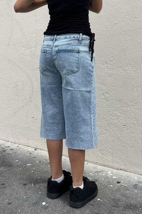 WAXJEAN Sprinkle Wash Raw Hem Jorts