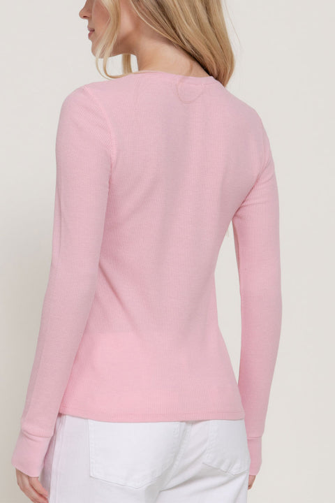 Basic Long Sleeve Henley Thermal Top