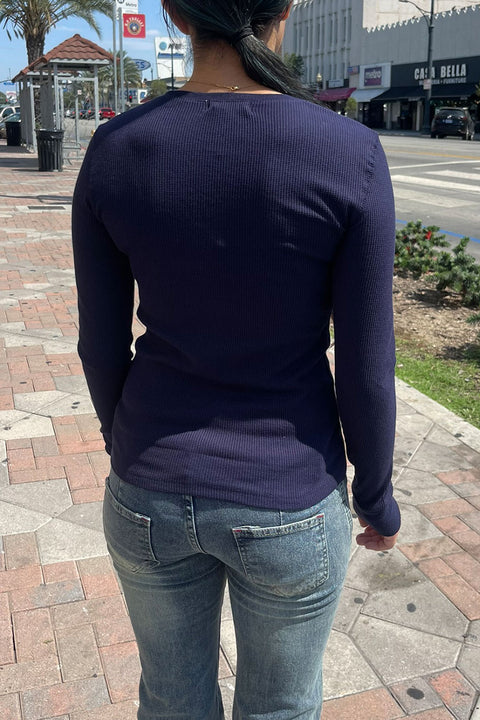 Basic Long Sleeve Henley Thermal Top