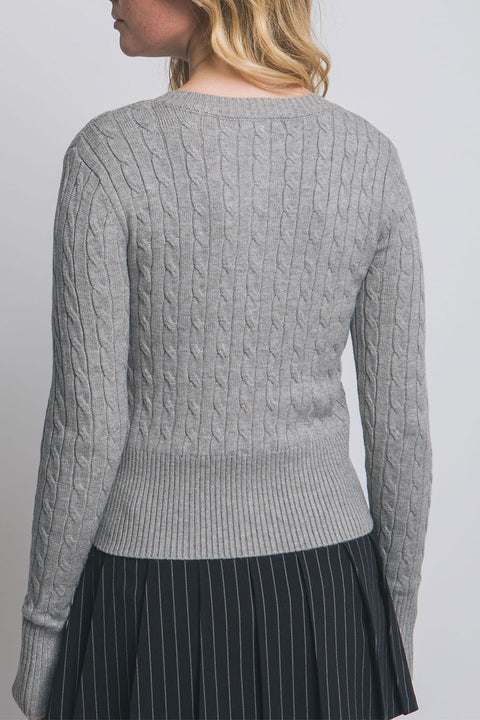 Downtown Girl Cable Knit Button-Front Cardigan Sweater
