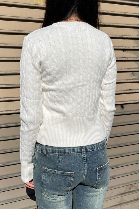 Downtown Girl Cable Knit Button-Front Cardigan Sweater