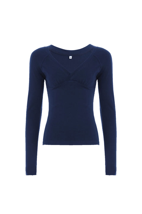 2000s Long Sleeve Surplice Top