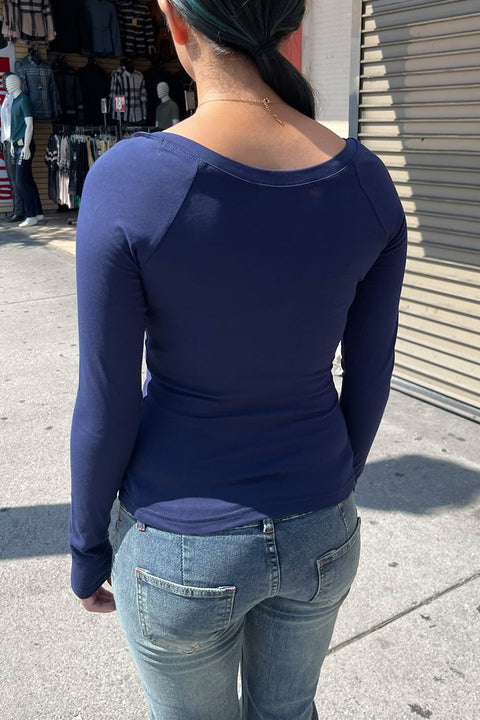 2000s Long Sleeve Surplice Top