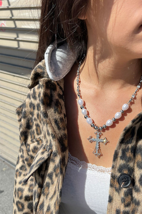 Leopard Print Button Up Jacket/Shacket with Removable Hood