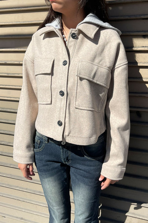 Fleece Button-Front Jacket/Shacket With Removable Hood