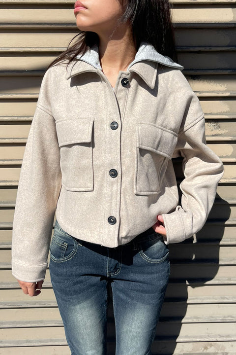 Fleece Button-Front Jacket/Shacket With Removable Hood