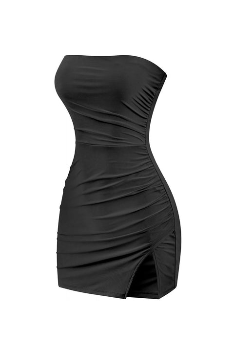 Tresser™ Strapless Tube Side Slit Mini Dress