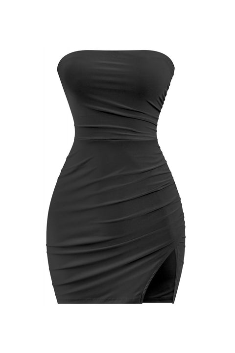 Tresser™ Strapless Tube Side Slit Mini Dress