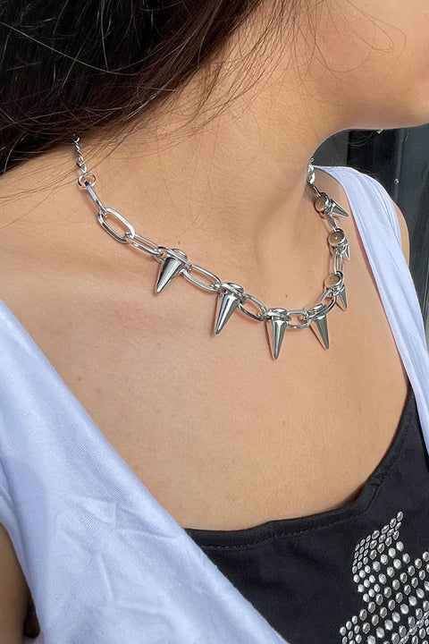 Y2K Gothic/Punk Metal Spiked Choker Necklace