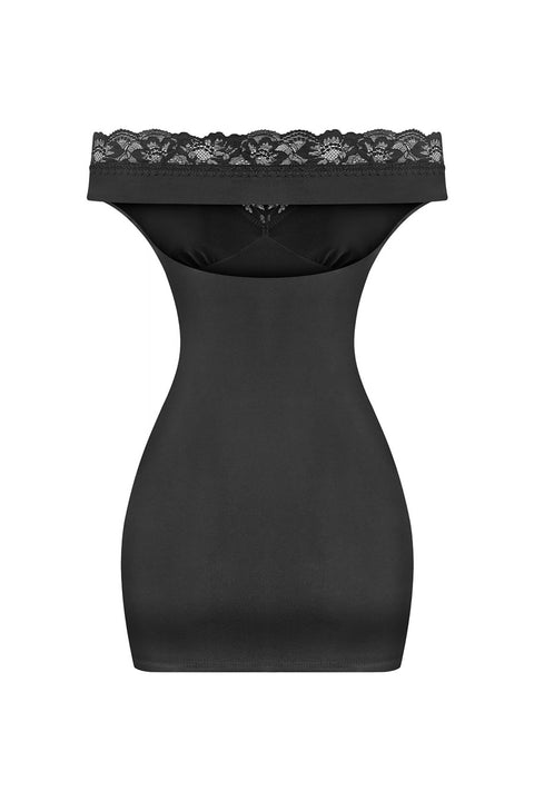 Tresser™ Off Shoulder Lace Trim Mini Dress